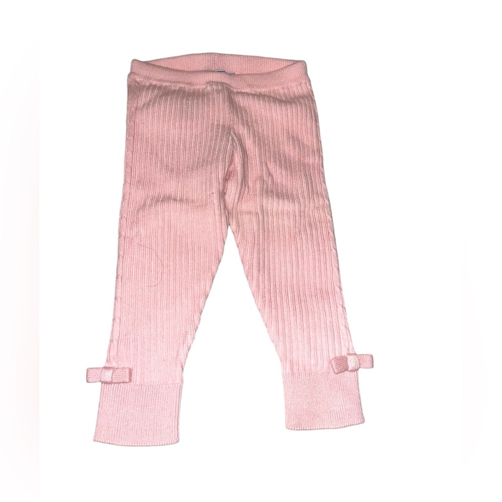 Mayoral Baby Girl Ribbed Knit Bow Leggings Size 9 Months